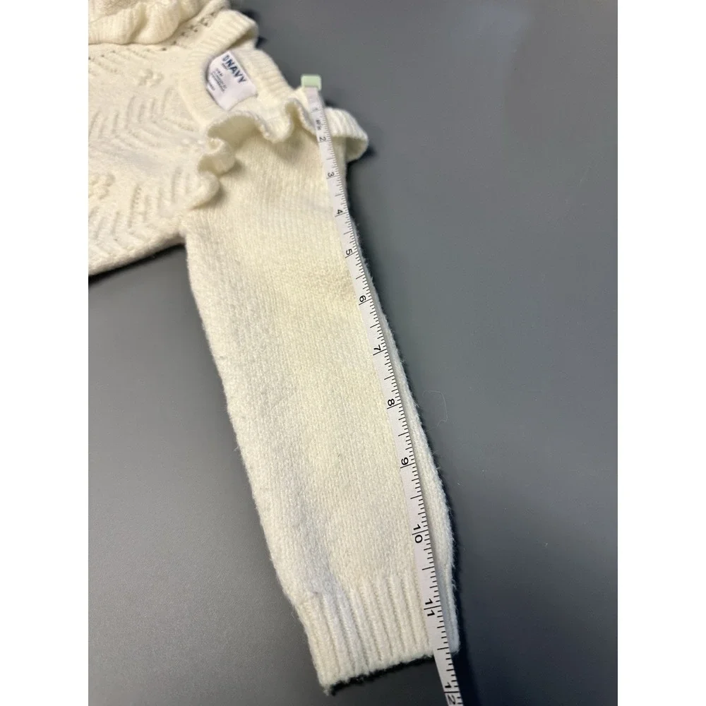 Ivory Knit Sweater Ruffled One Piece Long Sleeve 12-18 M Soft Christmas Outfit